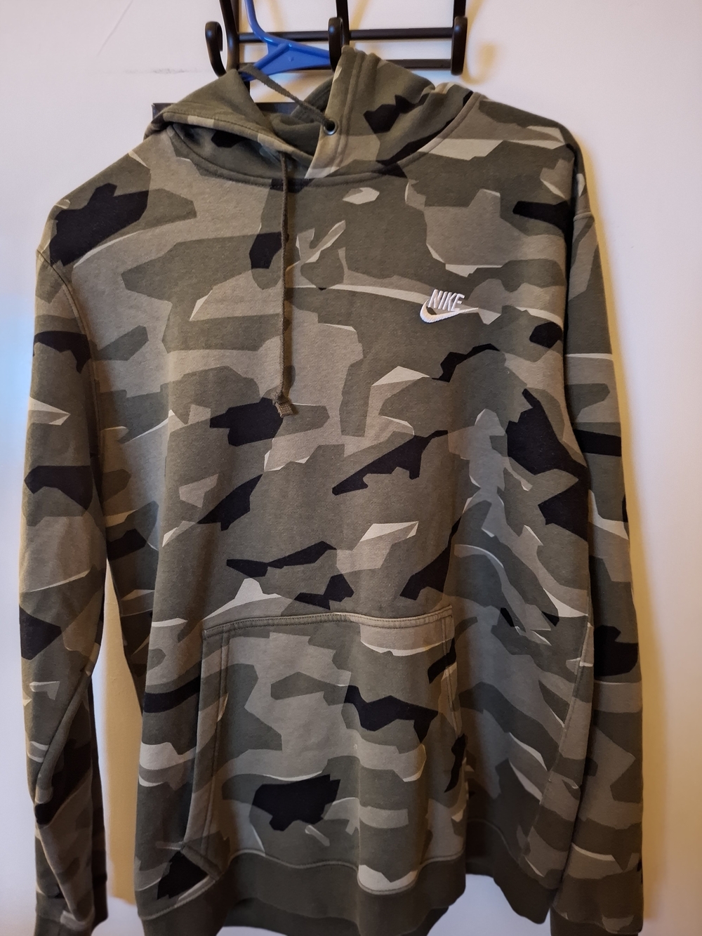 Nike Men’s Camouflage Hoodie in Olive and Black